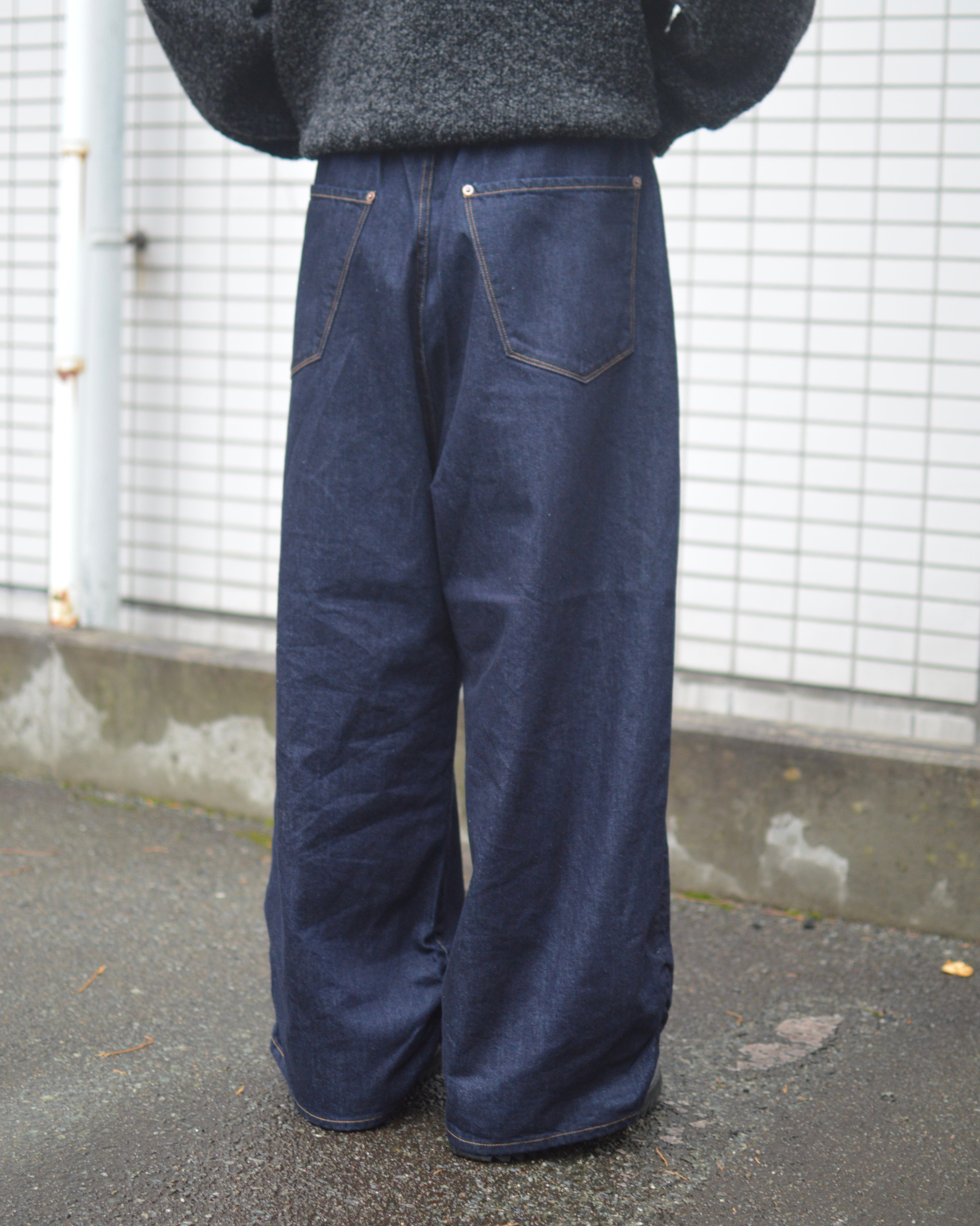 つrefomed デニム REFOMED】RIGHT HANDED DENIM PANTS “OW”- INDIGO