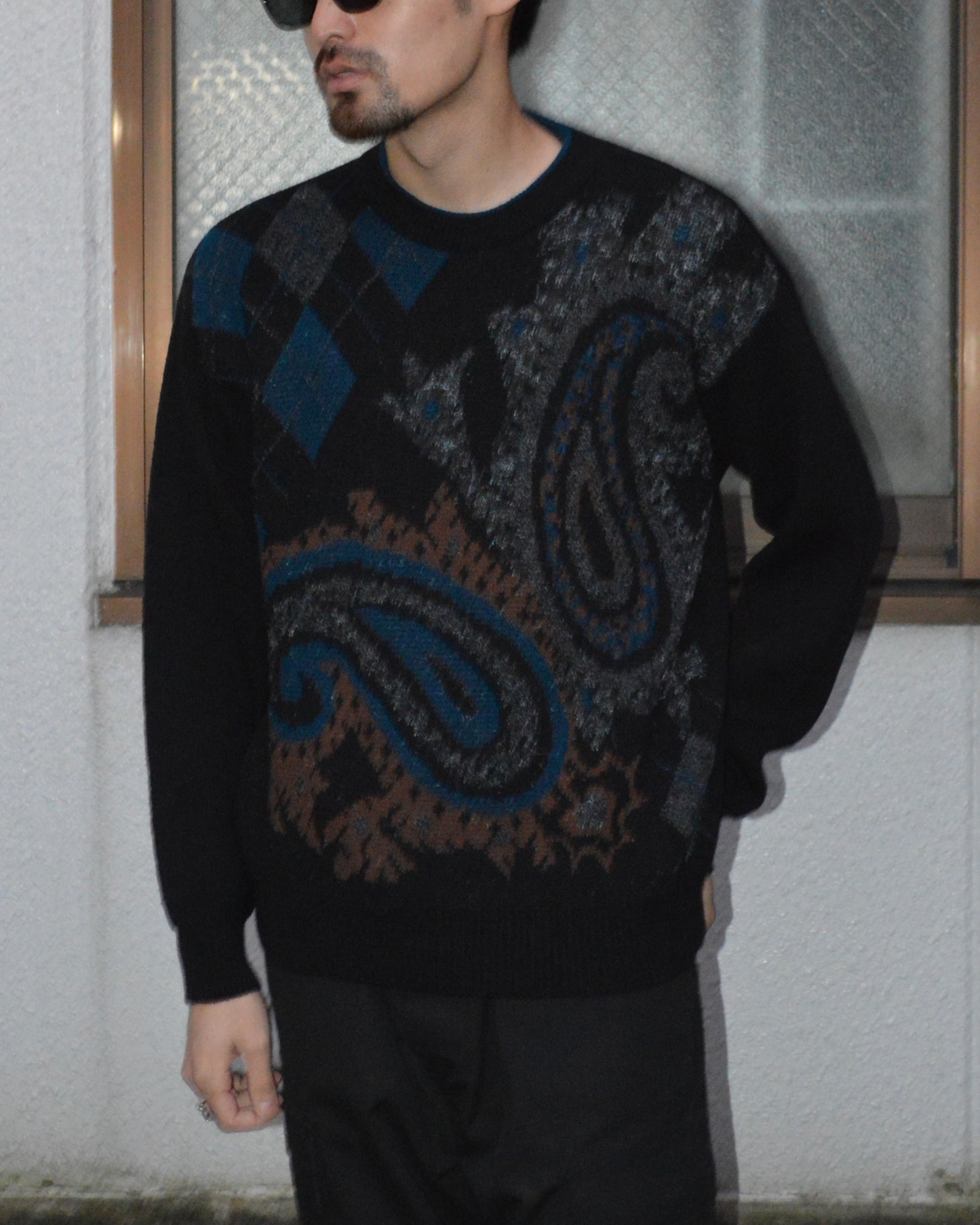 argyle paisley design knit