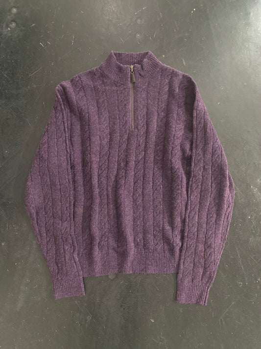 SCOTT BARBER merino wool half zip knit