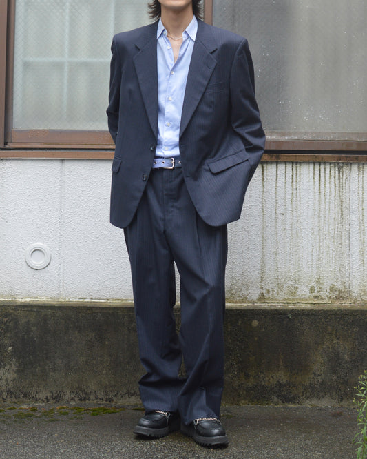 BALENCIAGA PARIS wool stripe tailored set-up