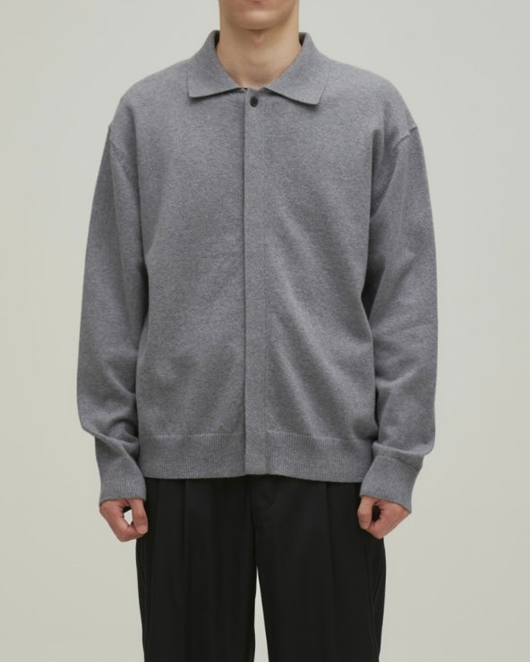 ANOTHER OFFICE Hidden Button Collar Cardigan