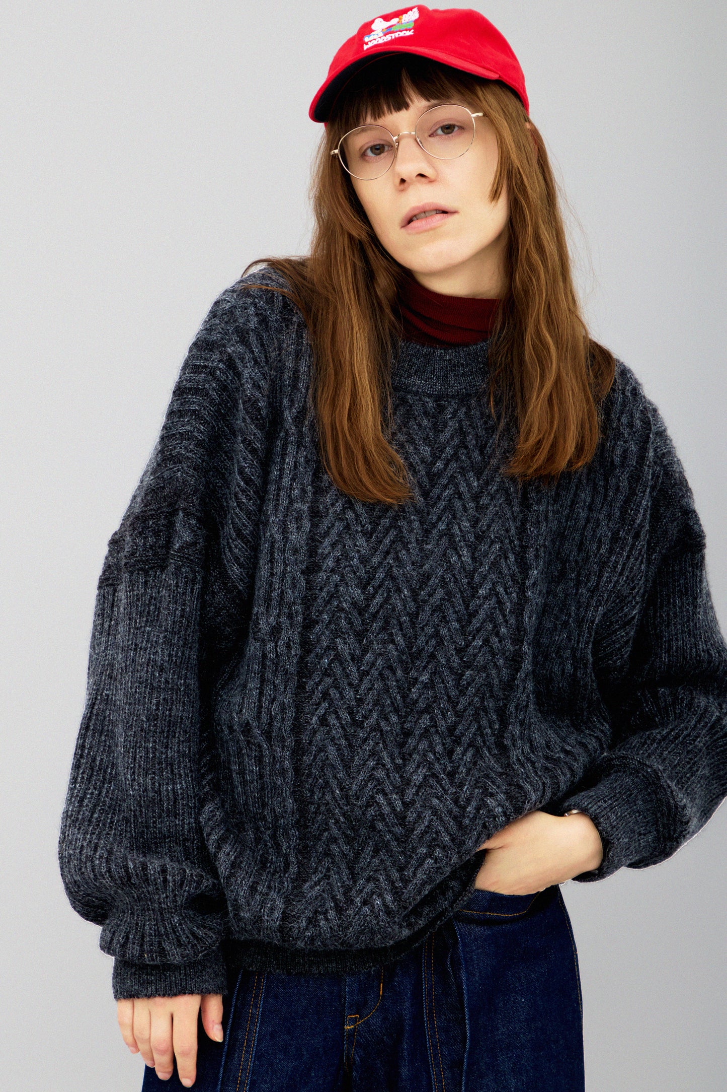 YASHIKI Sekkei mohair knit BLACK