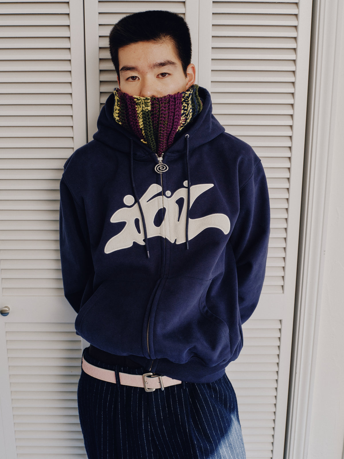 SOL 3GUYS ZIP HOODIE NAVY