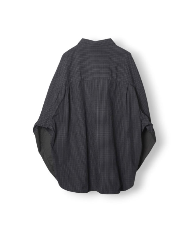 refomed WRIST PATCH WIDE SHIRT "CHECK" CHARCOAL