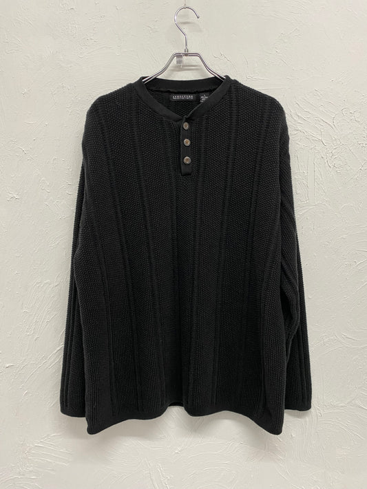 henry neck cotton design knit