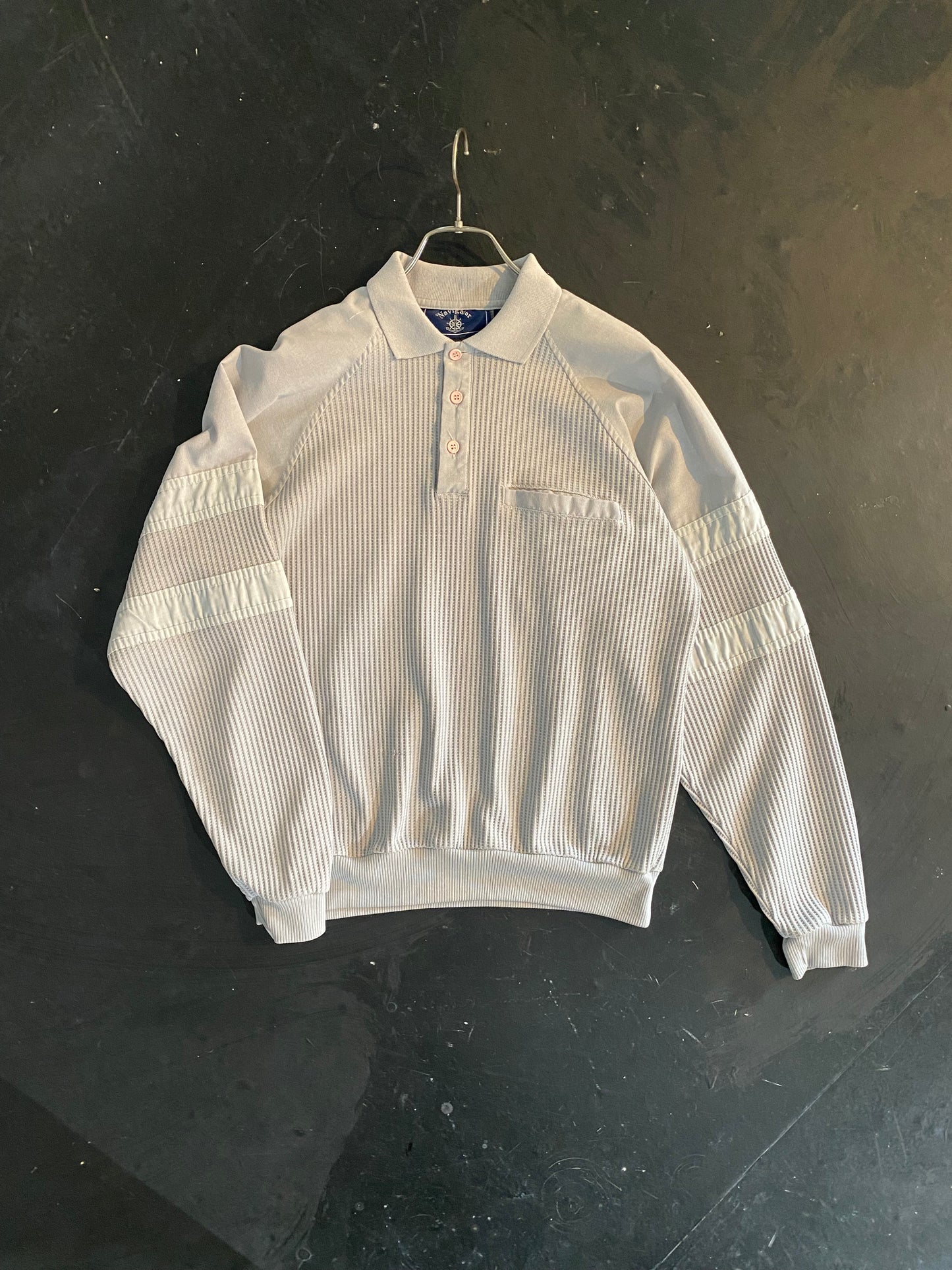 00s raglan L/S design polo shirt