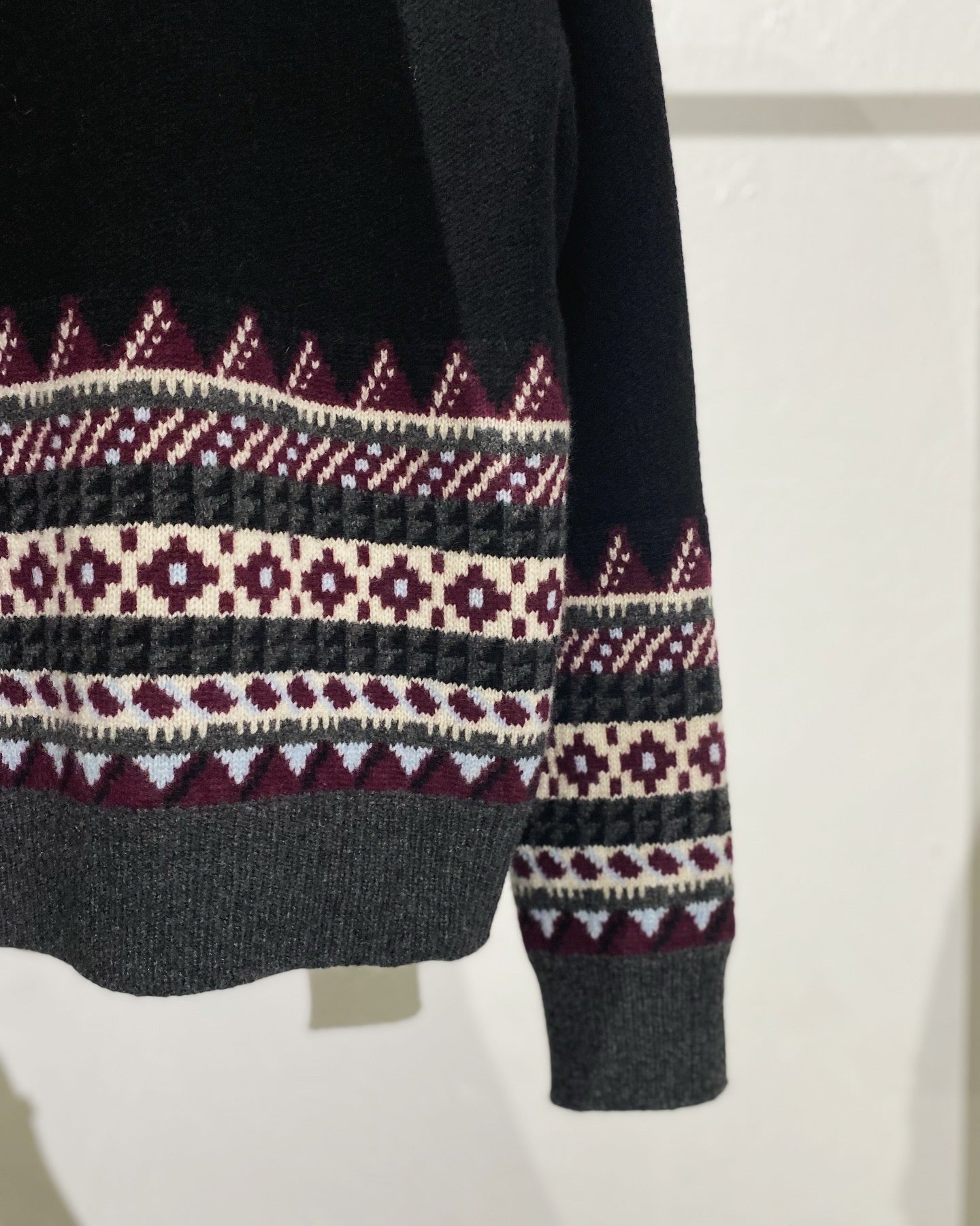 fluss / fairisle half zip crochet color knit