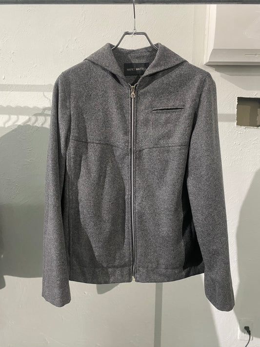 00s MARIO MATTEO wool sailor collar zip blouson