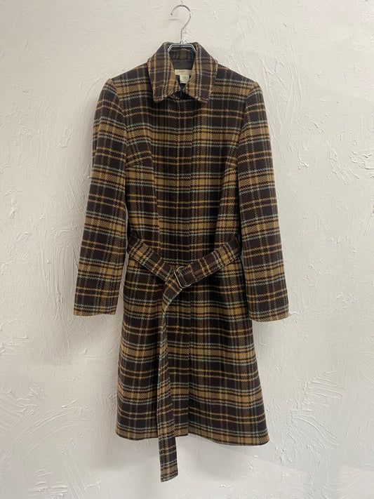 J.CREW check pattern wool coat