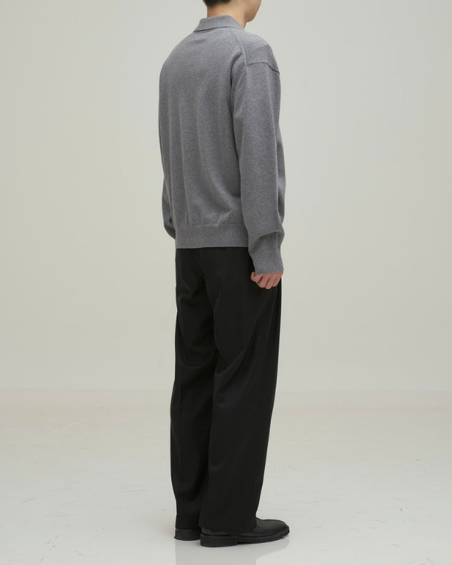 ANOTHER OFFICE Hidden Button Collar Cardigan