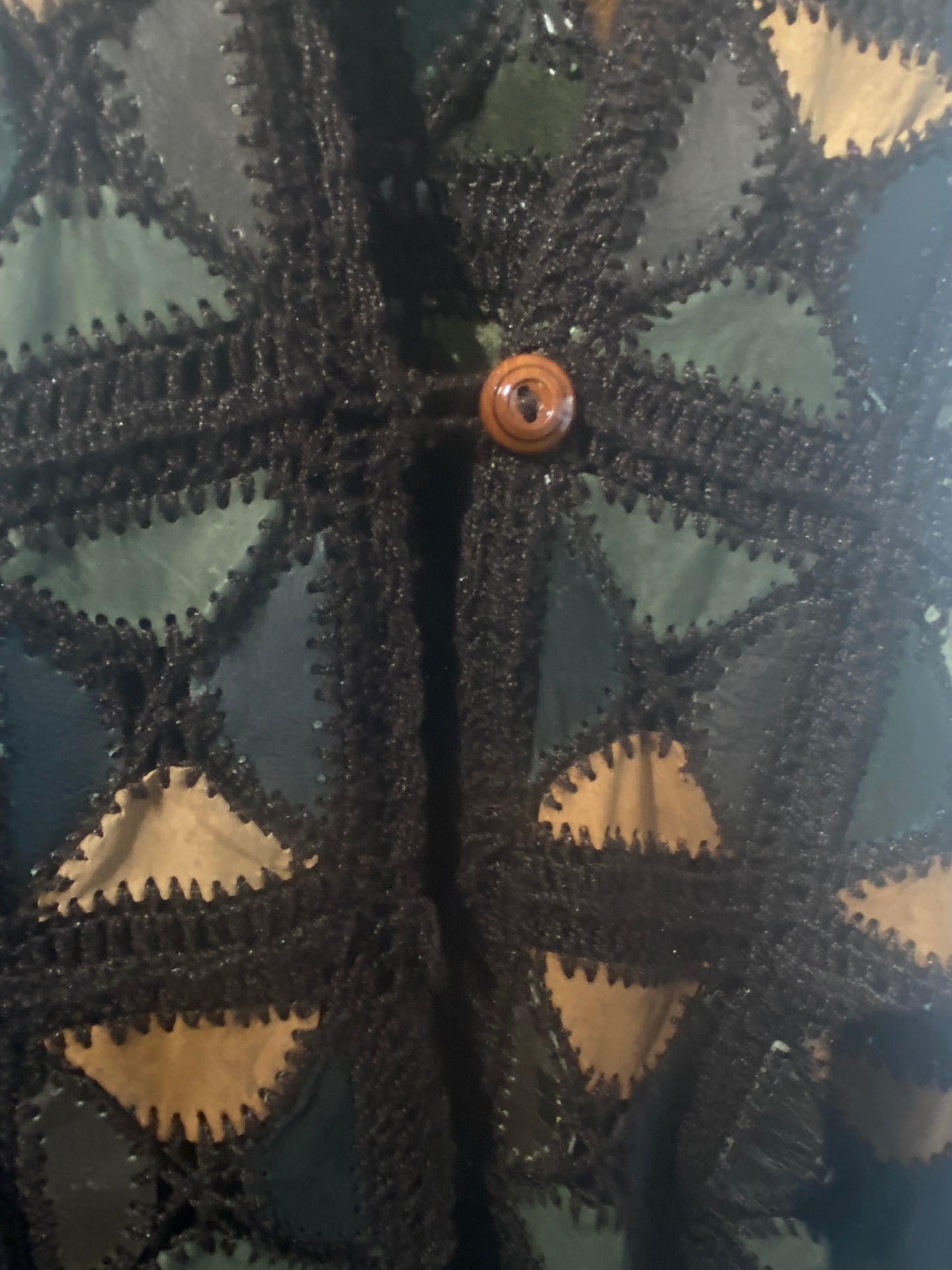 70s crochet fringe vest