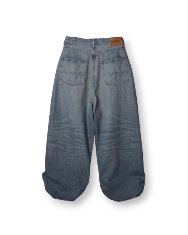 refomed  FRESH MAN DENIM WIDE PANTS by EDWIN "USED" LIGHT INDIGO