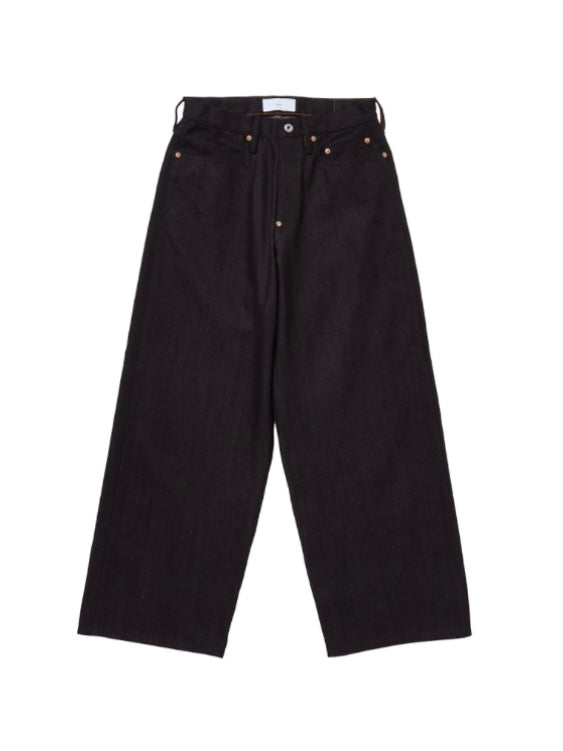 SUGARHILL TWISTED HEATHER DENIM PANTS WIDE CUT　RED BLACK