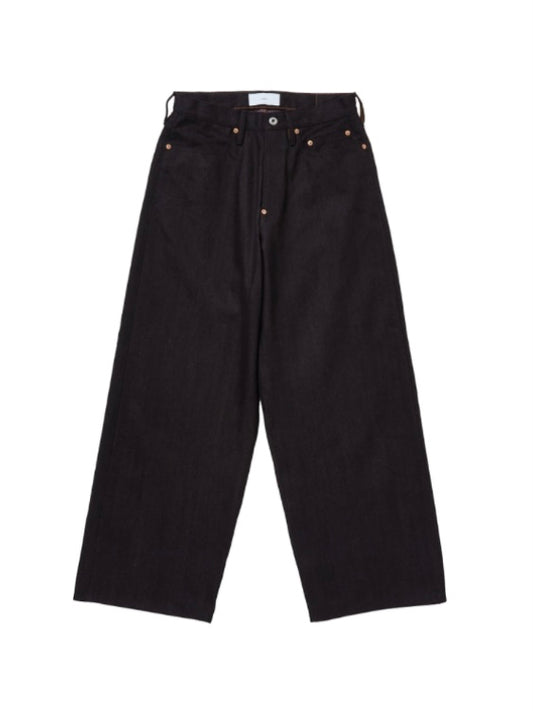 SUGARHILL TWISTED HEATHER DENIM PANTS WIDE CUT　RED BLACK