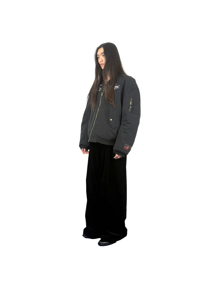 Skull dog Oversized Bomber jacket type