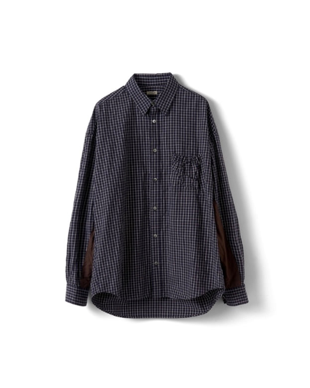 refomed WRIST PATCH SLOUCH SHIRT "CHECK"