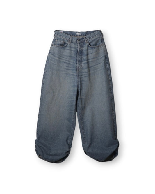 refomed  FRESH MAN DENIM WIDE PANTS by EDWIN "USED" LIGHT INDIGO