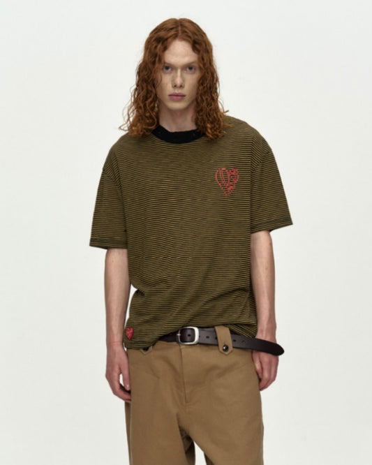 ADSB /HEART LOGO T BLACK YELLOW