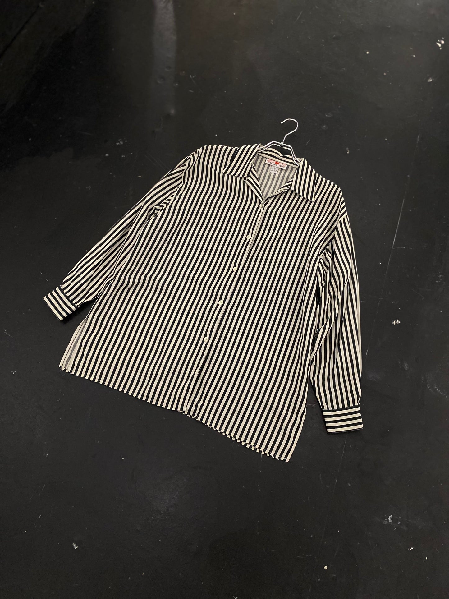 90s STUNT COLLECTIONS stripe silk shirt