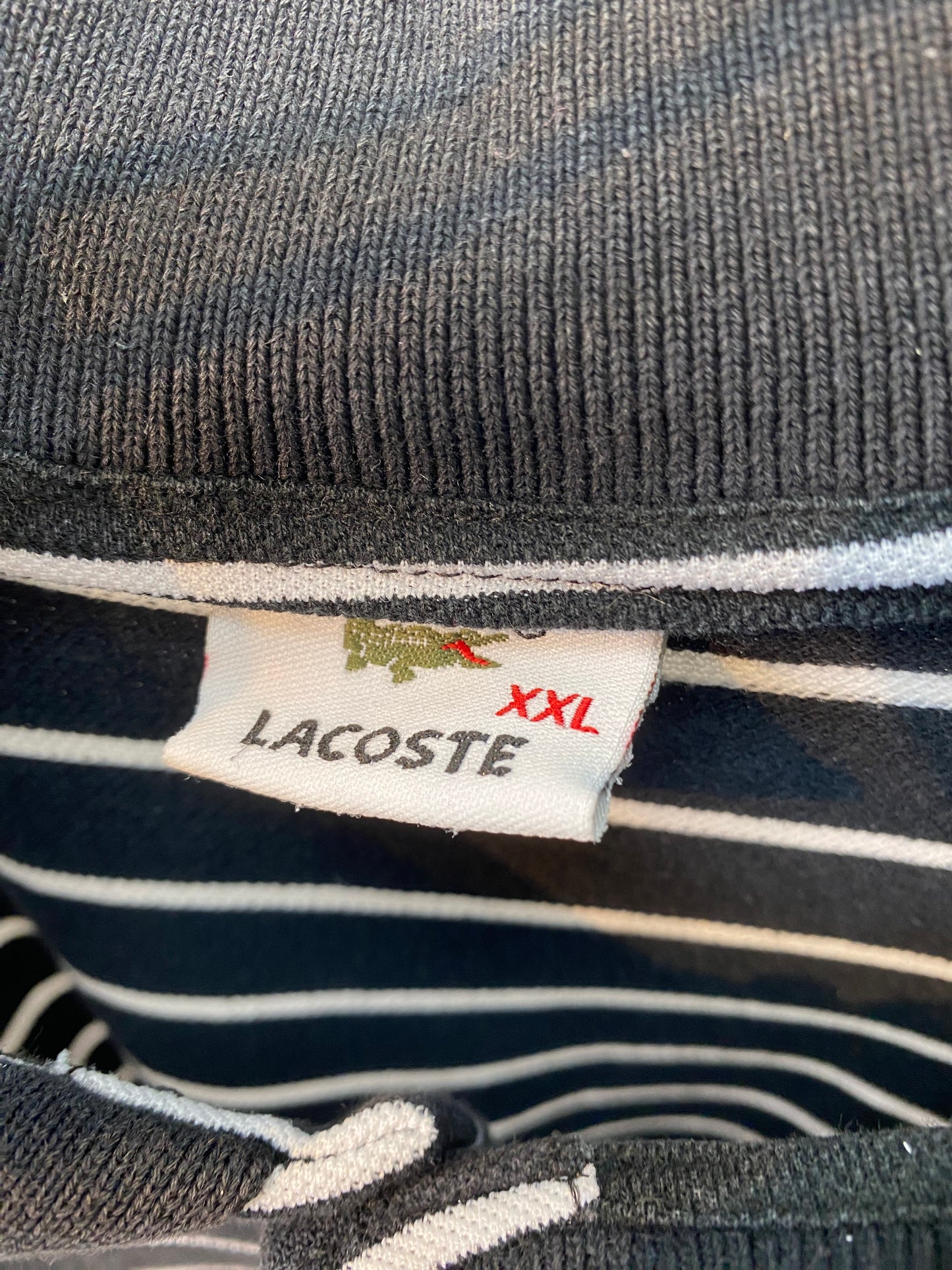 90s lacoste thick stripes polo shirt