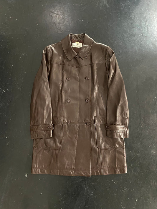 90s courreges double breasted lamb leather coat