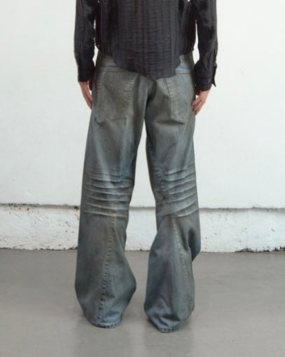 NVRFRGT 3D TWISTED WIDE LEG JEANS　DIRTY FADED INDIGO