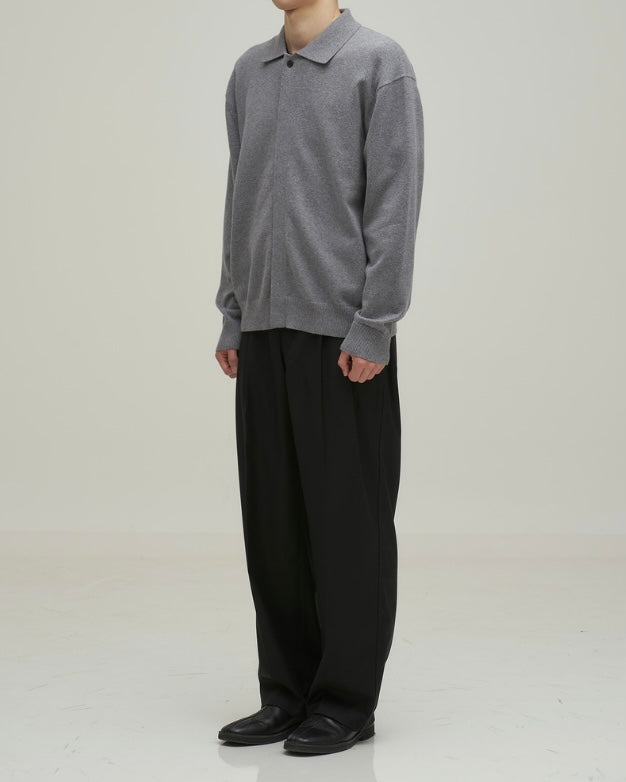 ANOTHER OFFICE Hidden Button Collar Cardigan