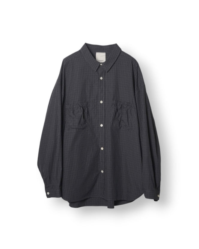 refomed WRIST PATCH WIDE SHIRT "CHECK" CHARCOAL