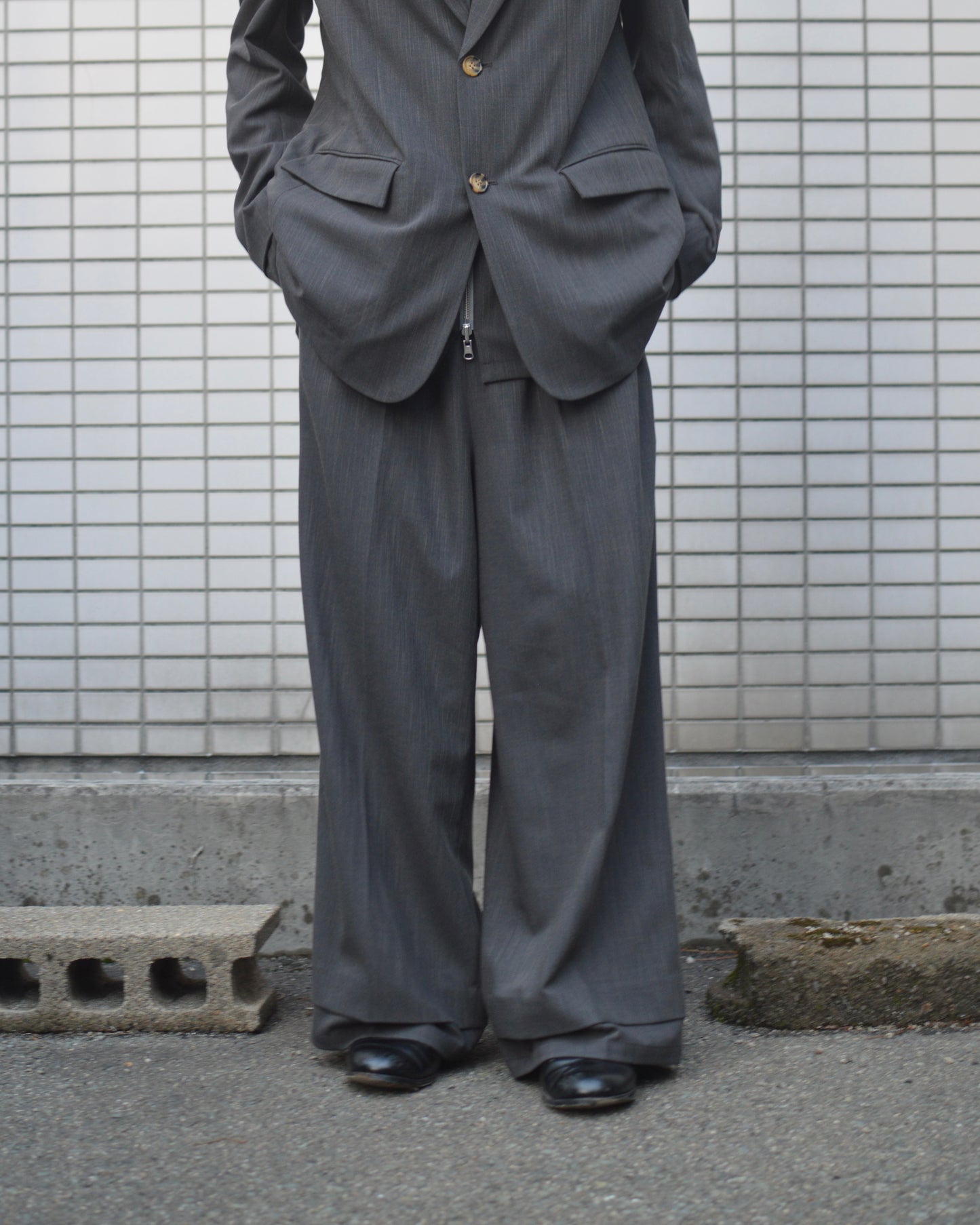 SYUMAN.Nu suit trousers D Gray