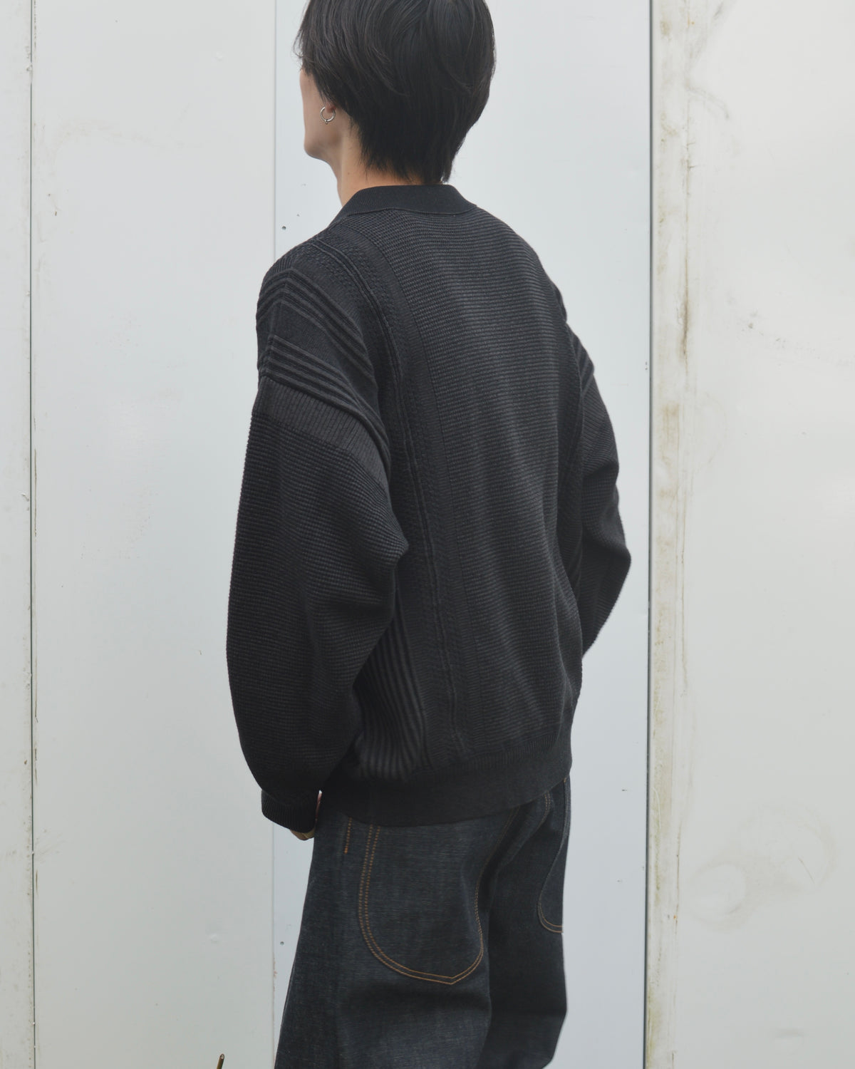 YASHIKI Akisame Knit Polo BLACK