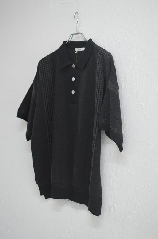YASHIKI Aotsuyu Knit Polo black