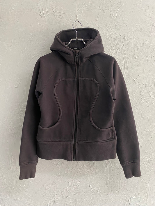 lulu lemon zipped hoodie dark brown