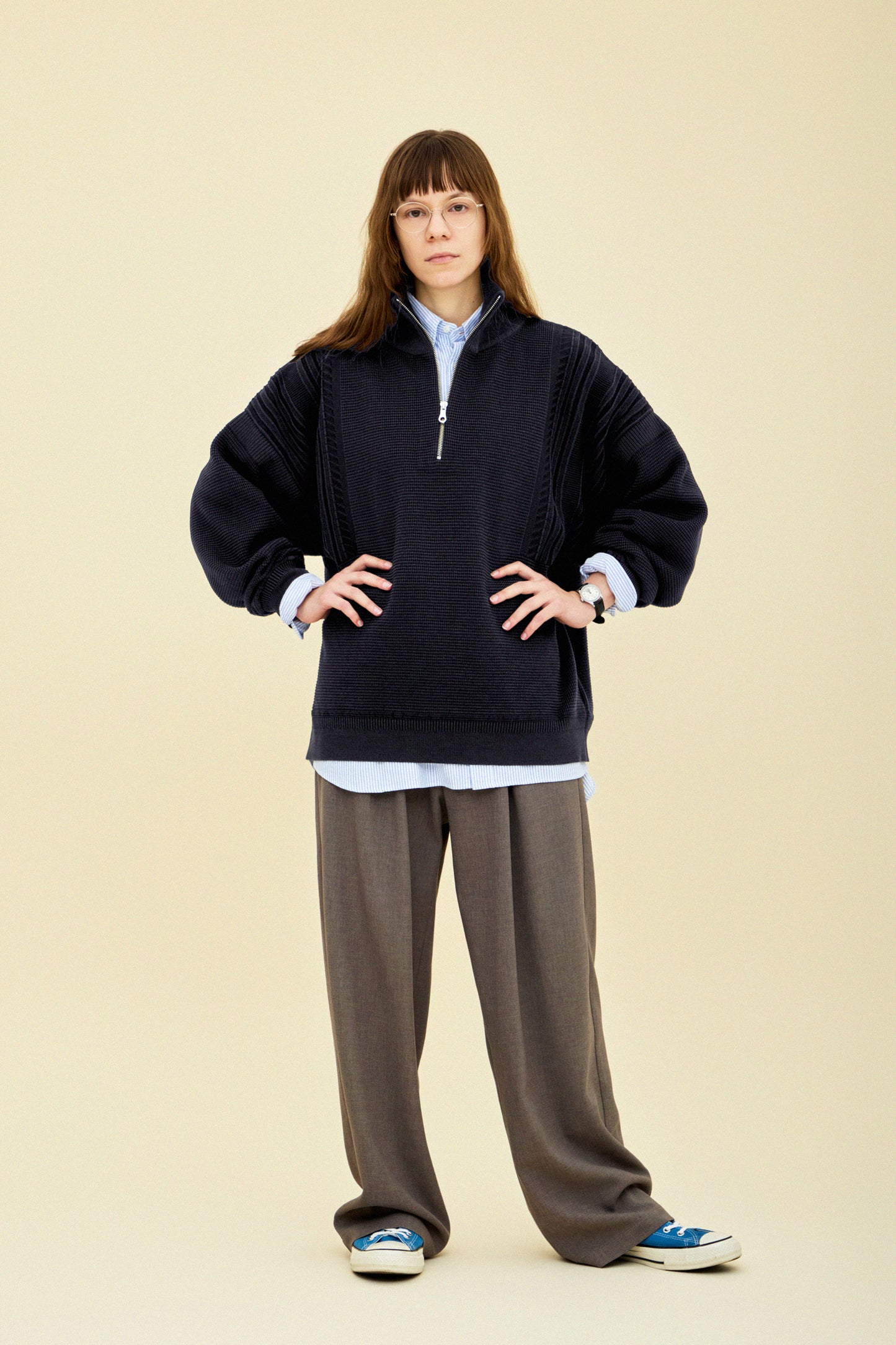 YASHIKI Fuyushigure Half Zip Knit