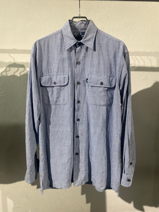 90s Polo by Ralph Lauren 『HULTON』cotton linen check shirt