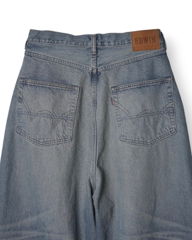 refomed  FRESH MAN DENIM WIDE PANTS by EDWIN "USED" LIGHT INDIGO