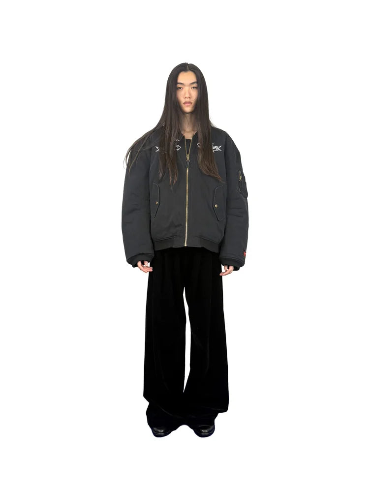 Skull dog Oversized Bomber jacket type