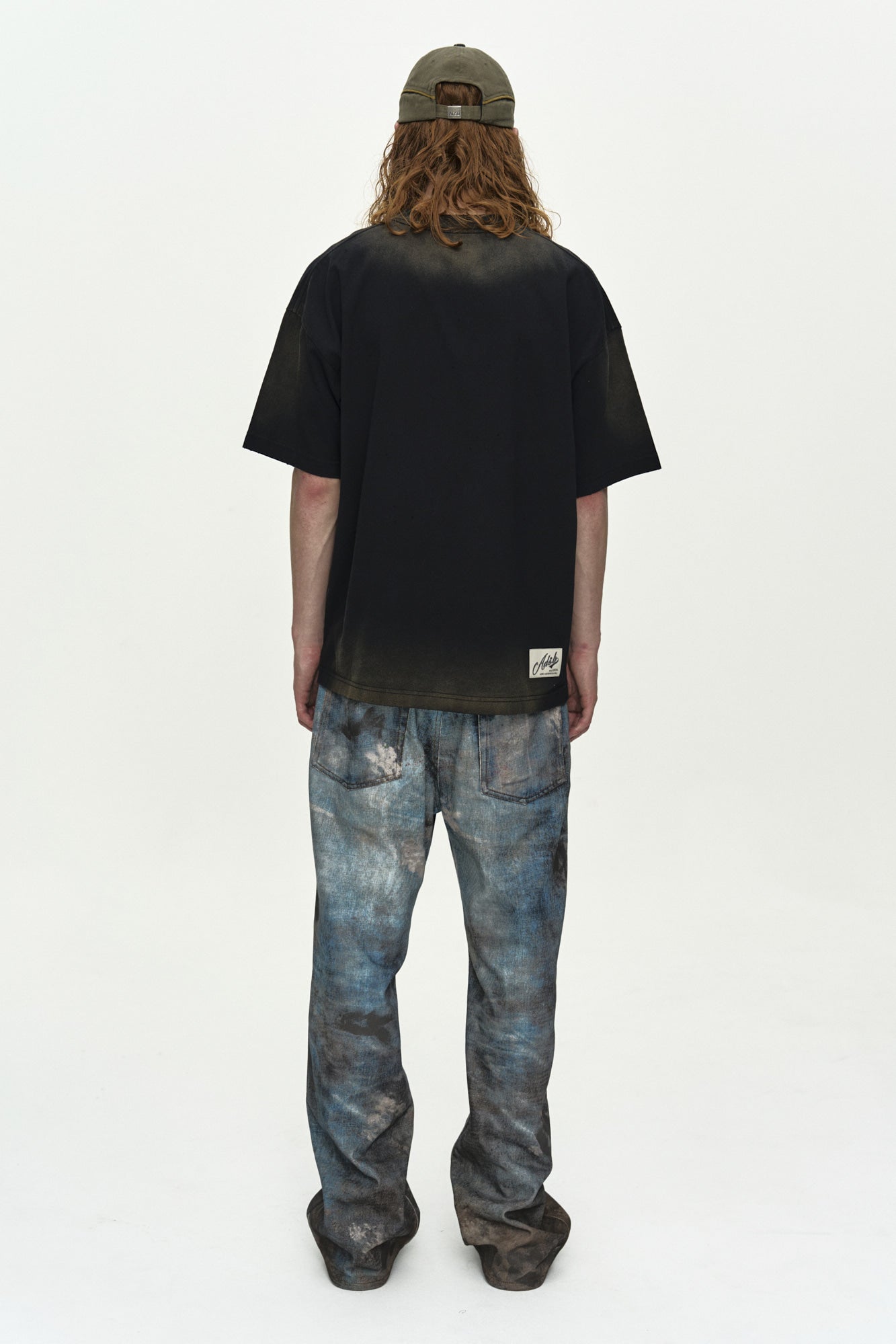 ADSB / UNISEX SPRAY WASHED HEART MESSAGE T-SHIRT