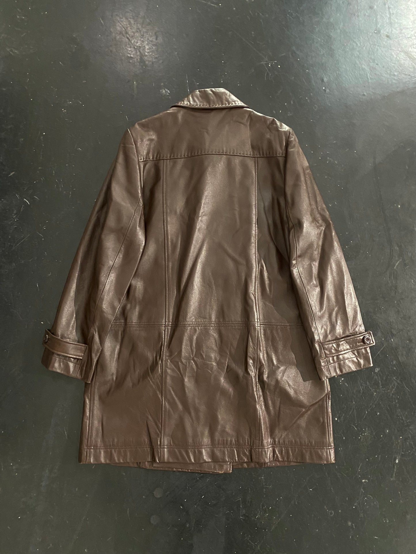 90s courreges double breasted lamb leather coat