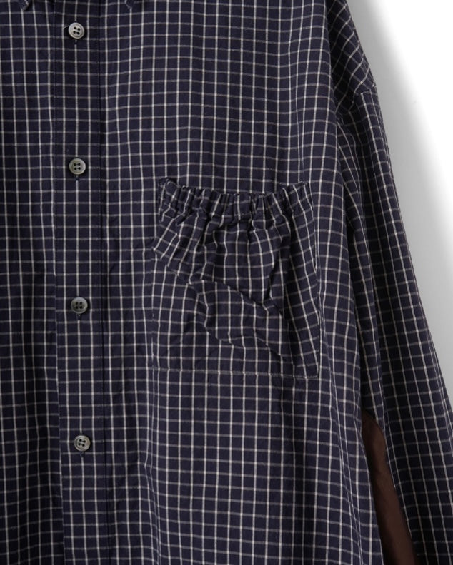 refomed WRIST PATCH SLOUCH SHIRT "CHECK"