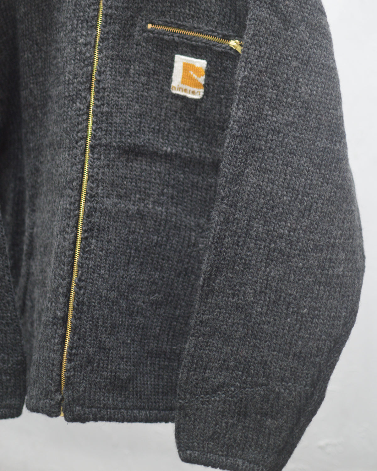 RICE NINE TEN HOME MADE KNITTING DETROIT JACKET  DARK GRAY