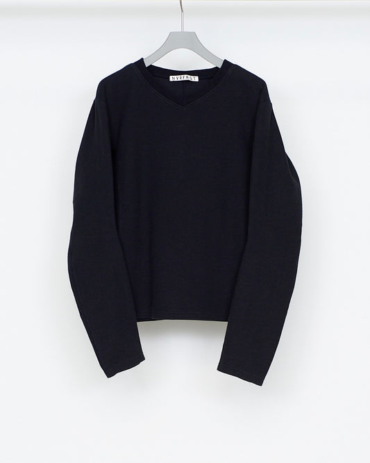 NVRFRGT PANNELD LONG SLEEVE V-NECK T-SHIRT