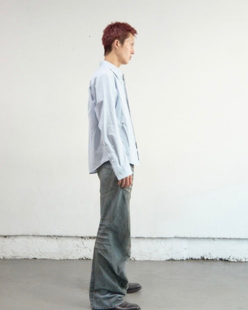 NVRFRGT PANELLED LONG SLEEVE SHIRT SAX