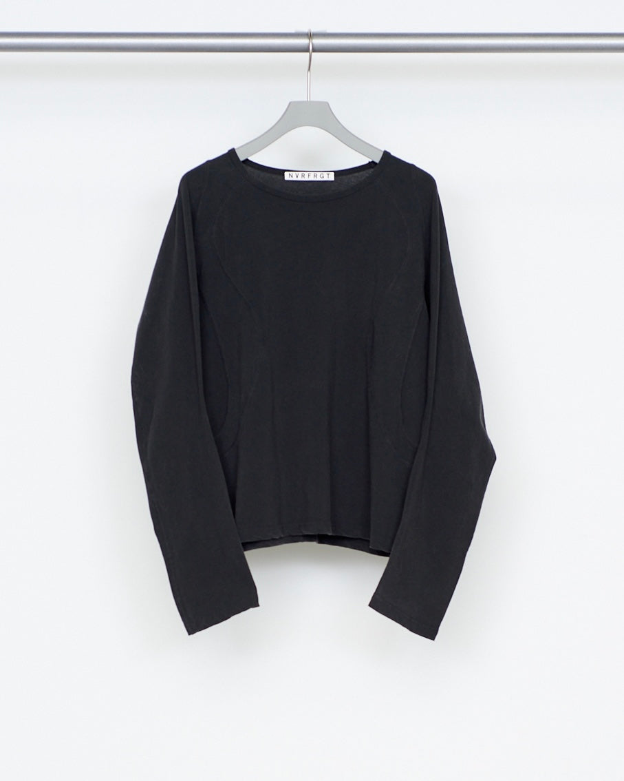 NVRFRGT PANNELD LONG SLEEVE T-SHIRT FADED BLACK