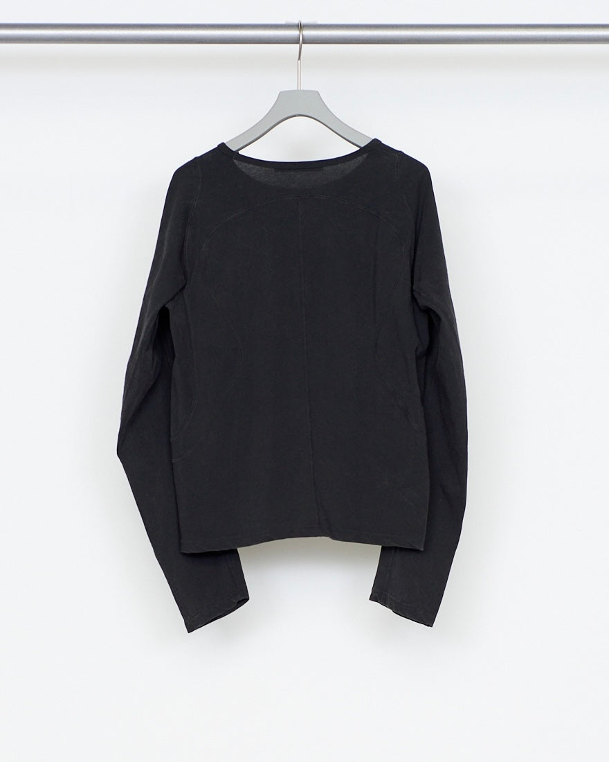 NVRFRGT PANNELD LONG SLEEVE T-SHIRT FADED BLACK