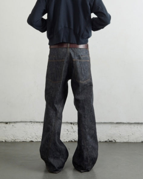 NVRFRGT 3D TWISTED WIDE LEG JEANS