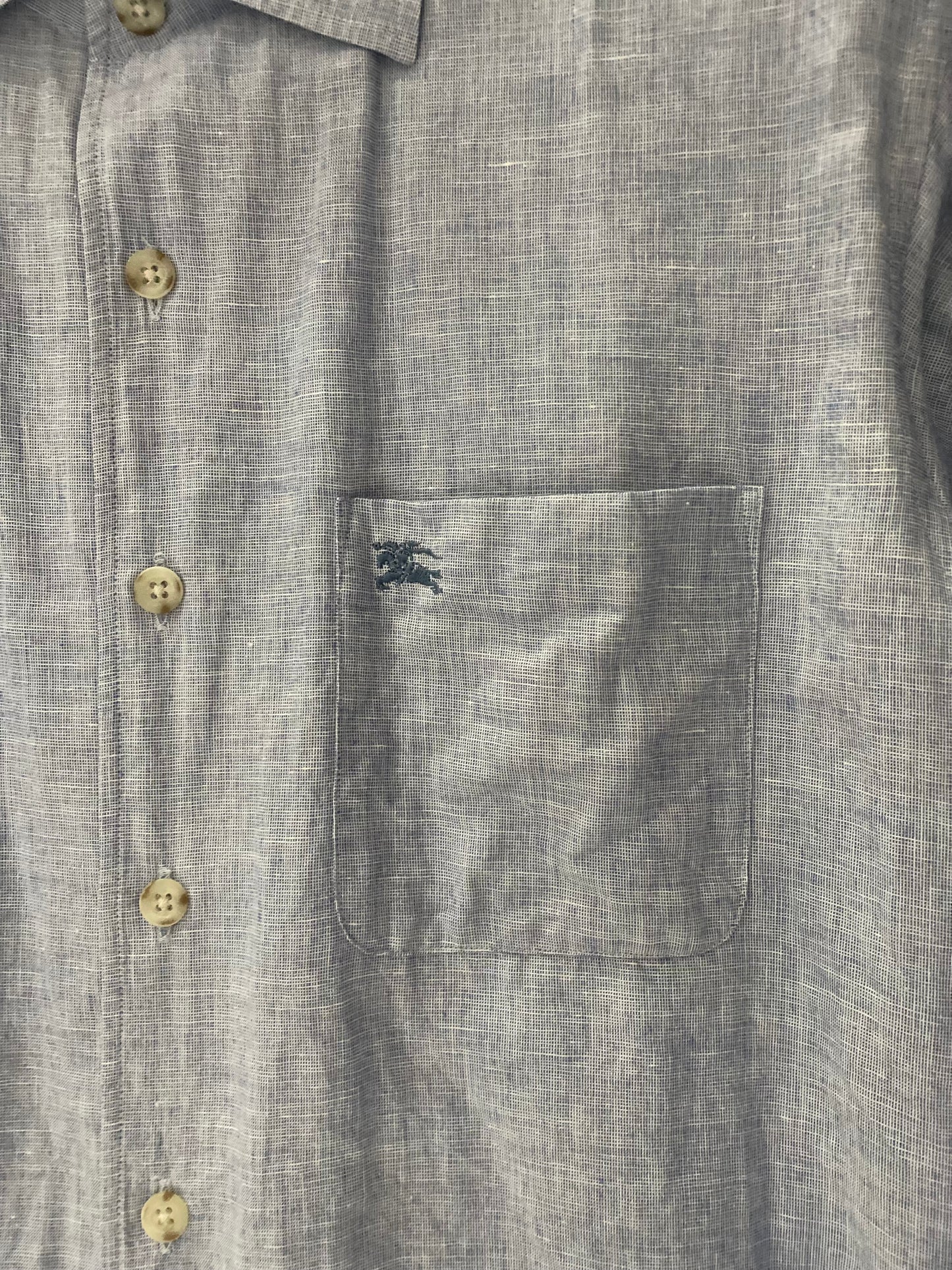 90s Burberrys cotton linen shirt