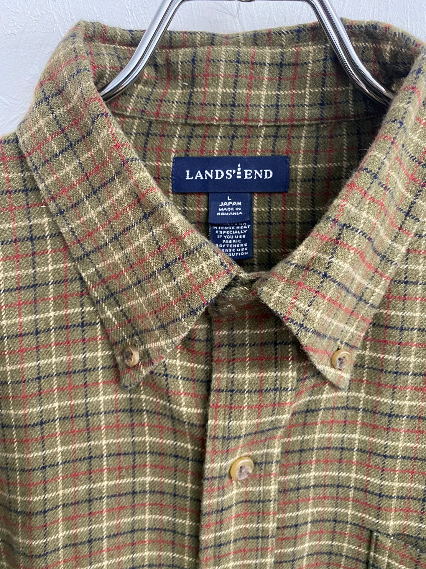 LANDS'END cotton check shirt