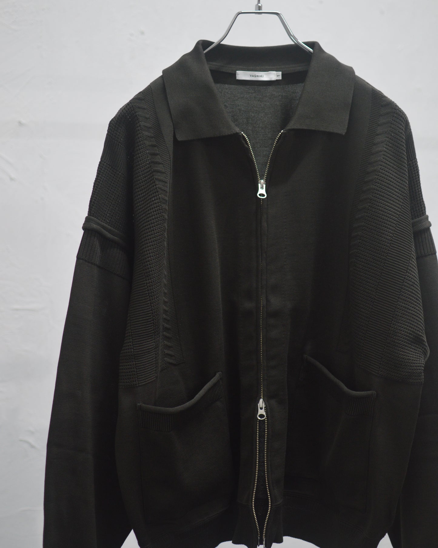 YASHIKI Akiyo Zip Cardigan DARK-OLIVE