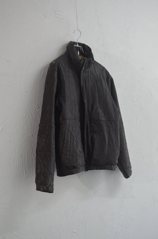 80s Eddie Bauer leather down jacket