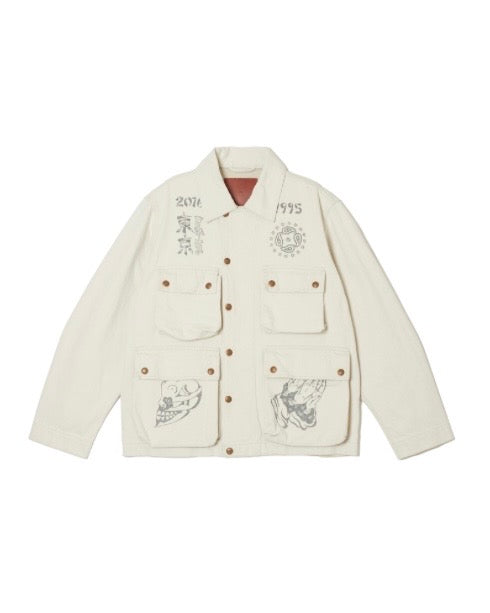 SUGARHILL TATTOO FLASH PRINT POCKET DENIM JACKET